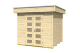 Skan Holz Gartenhaus Modell Venlos 1 naturbelassen freigestellt