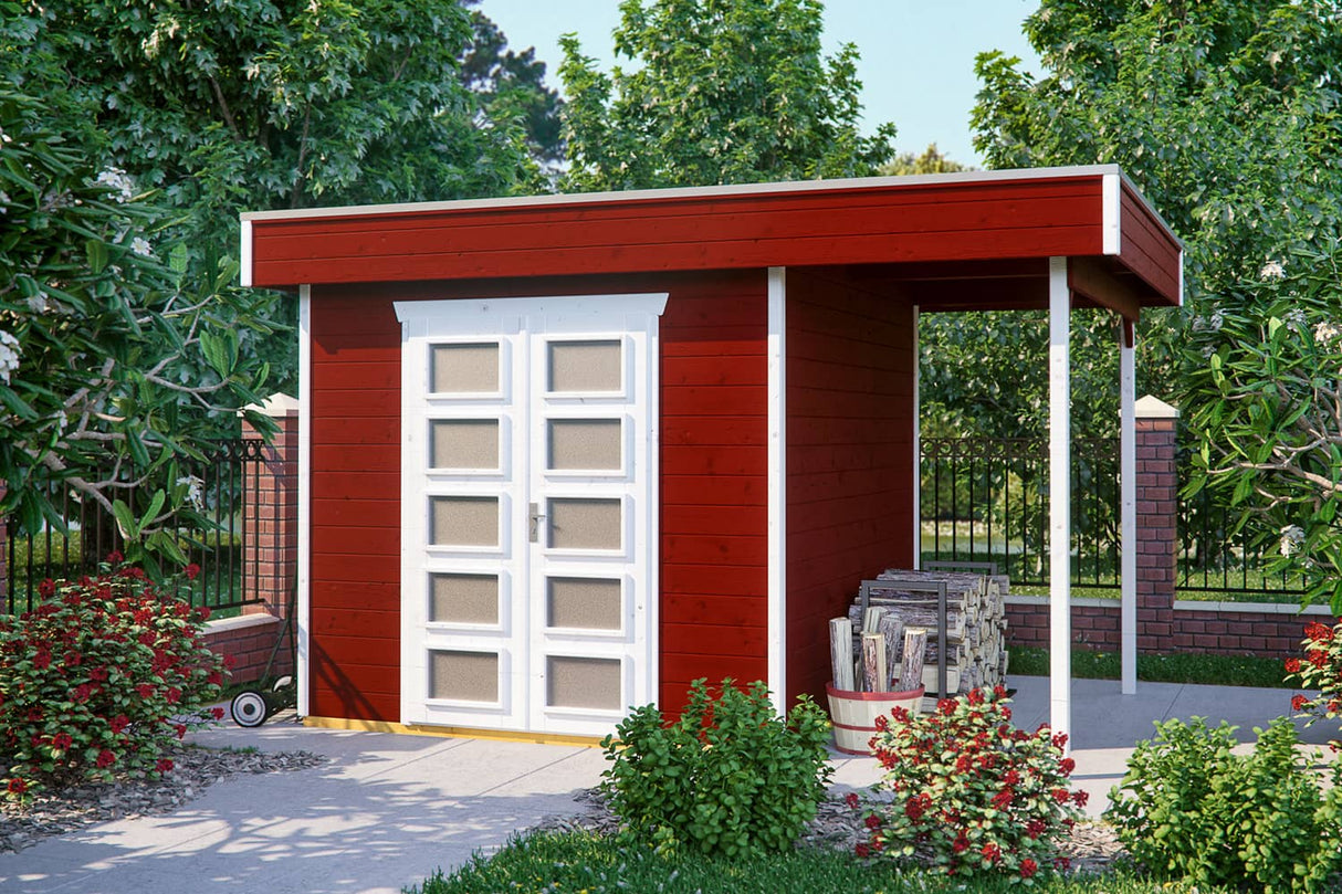 Skan Holz Gartenhaus Modell Venlo 2 schwedenrot