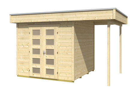 Skan Holz Gartenhaus Modell Venlo 2 naturbelassen freigestellt
