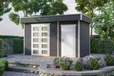 Skan Holz Gartenhaus Modell Venlo 3 schiefergrau