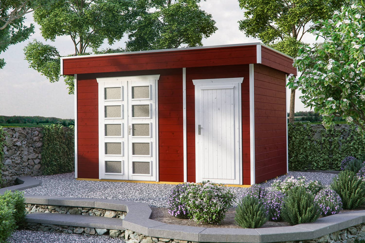 Skan Holz Gartenhaus Modell Venlo 3 schwedenrot