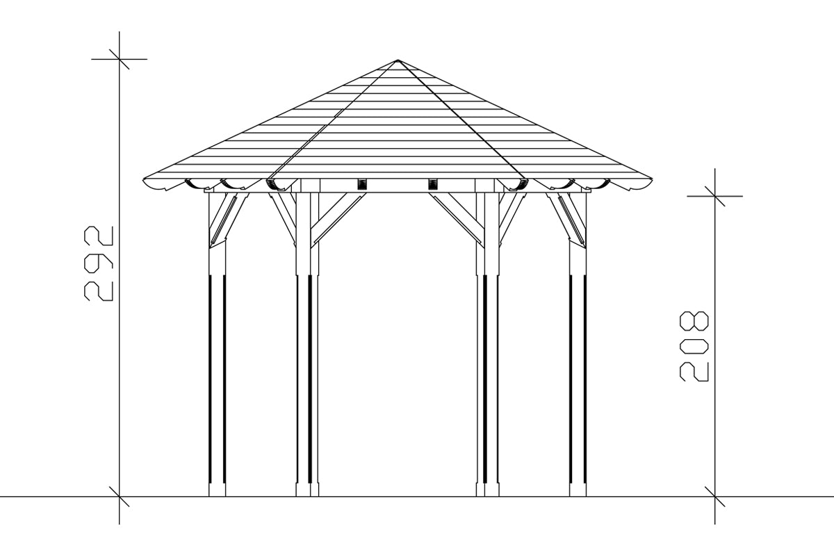 Skan Holz Pavillon Modell Colmar 3 Schnittzeichnung