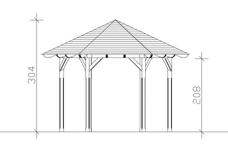 Skan Holz Pavillon Modell Colmar 2 Schnittzeichnung