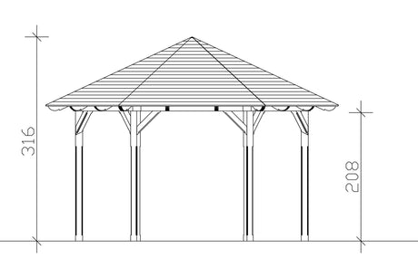 Skan Holz Pavillon Modell Colmar 1 Schnittzeichnung