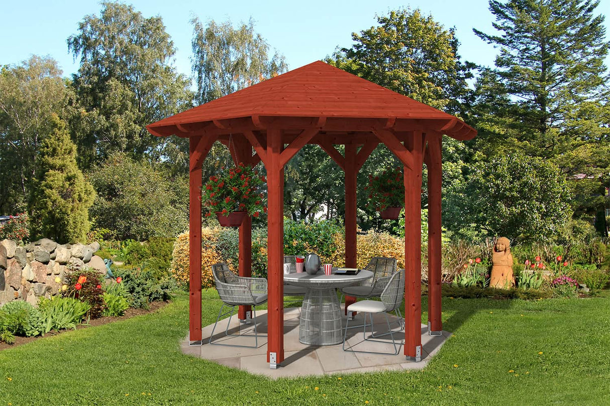 Skan Holz Pavillon Modell Colmar 1 mahagoni