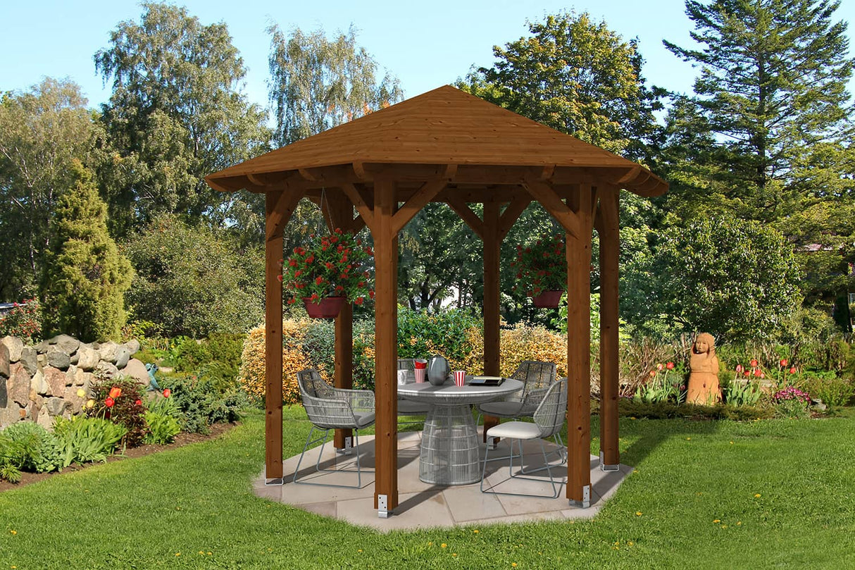 Skan Holz Pavillon Modell Colmar 1 nussbaum