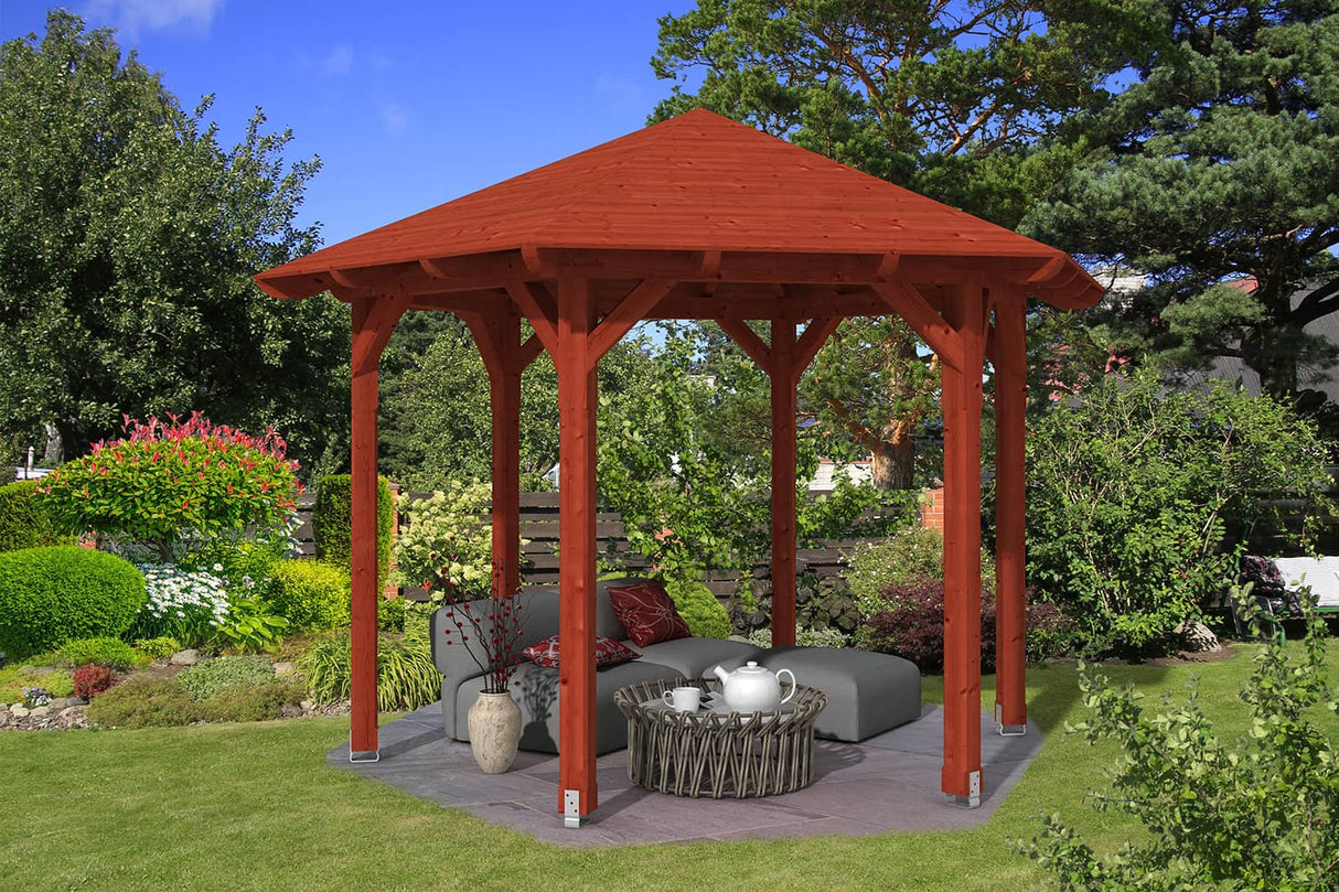 Skan Holz Pavillon Modell Colmar 2 mahagoni