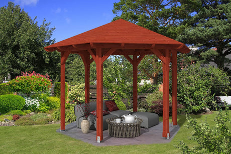 Skan Holz Pavillon Modell Colmar 2 mahagoni