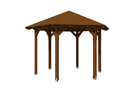 Skan Holz Pavillon Modell Colmar 2 nussbaum freigestellt