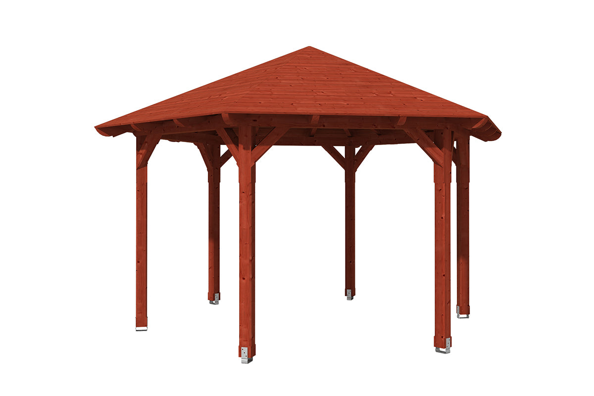 Skan Holz Pavillon Modell Colmar 3 mahagoni freigestellt