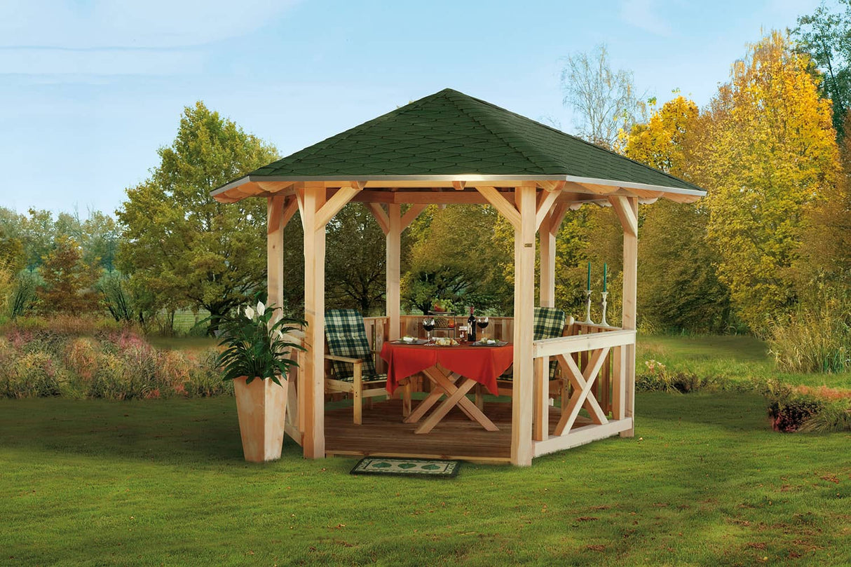 Skan Holz Pavillon Modell Colmar mit Zubehör