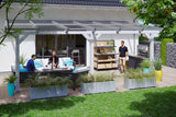 Leimholz-Terrassenüberdachung Andria Weiß 648 cm