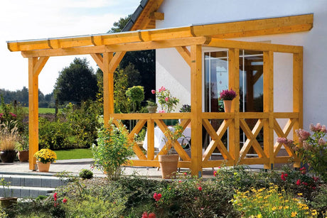 Leimholz-Terrassenüberdachung Andria Kundenfoto 1