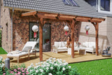 Skan Holz Terrassenüberdachung Rimini 434 Nussbaum