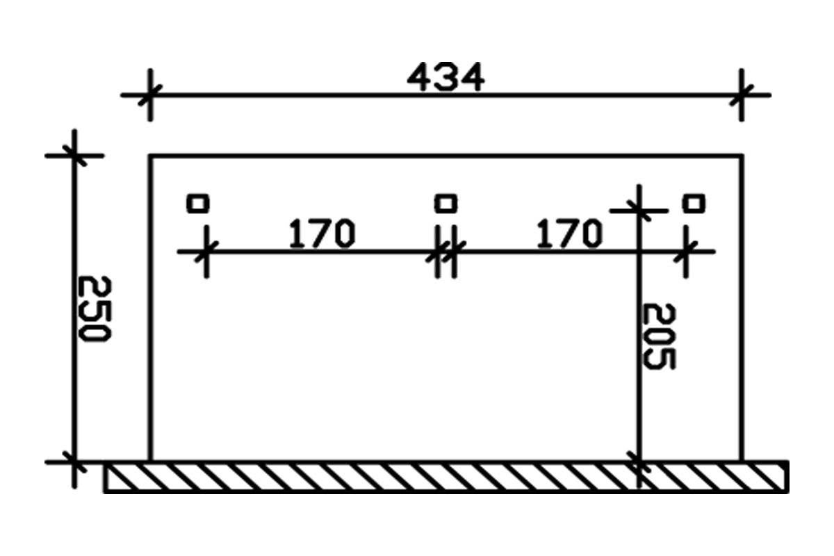 Skan Holz Terrassenüberdachung Rimini 434x250 cm Grundriss