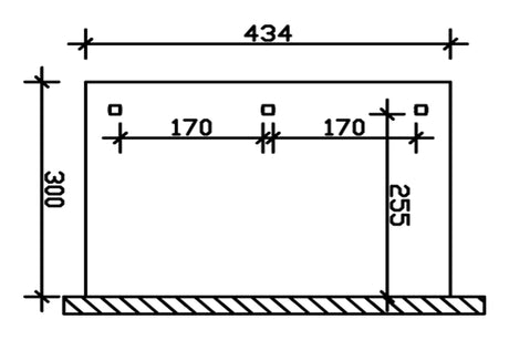 Skan Holz Terrassenüberdachung Rimini 434x300 cm Grundriss