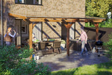 Skan Holz Terrassenüberdachung Rimini 541 Nussbaum