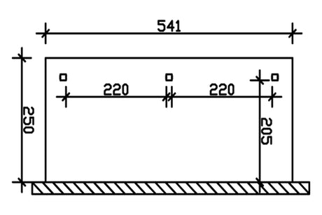 Skan Holz Terrassenüberdachung Rimini 541x250 cm Grundriss