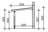 Skan Holz Terrassenüberdachung Rimini 541x250 cm Seitenschnitt