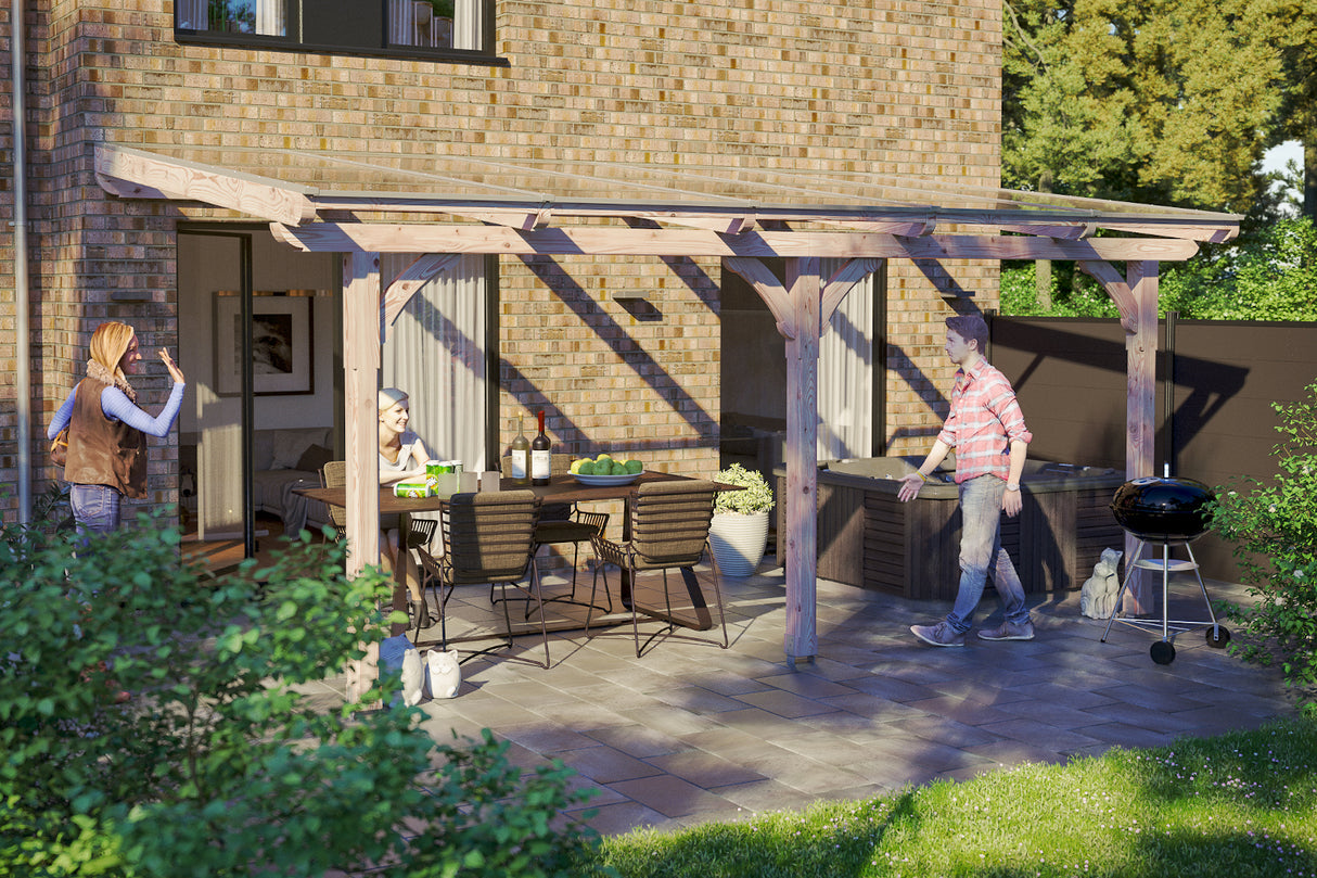 Skan Holz Terrassenüberdachung Rimini 648 Naturbelassen