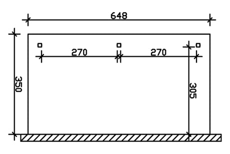 Skan Holz Terrassenüberdachung Rimini 648x350 cm Grundriss