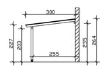 Leimholz-Terrassenüberdachung Andria Schnitt x300 cm