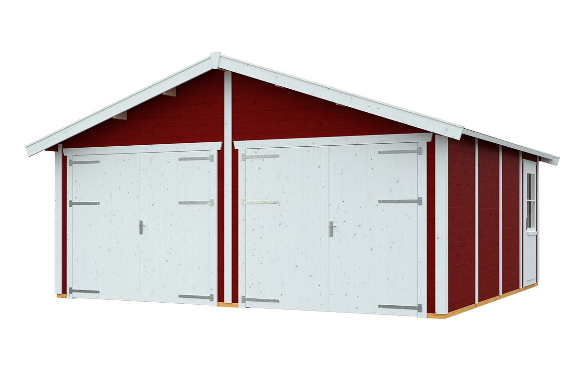 Skan Holz Holzgarage Varberg 3 schwedenrot freigestellt