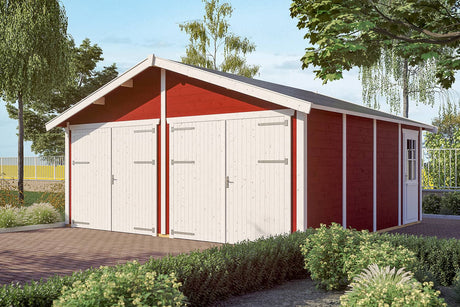 Skan Holz Holzgarage Varberg 3 schwedenrot