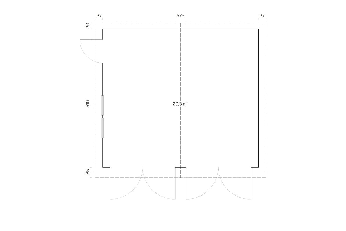 Tene Garage Modell D 40 mm Grundriss