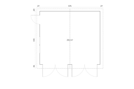 Tene Garage Modell D 40 mm Grundriss