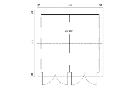 Tene Holzgarage Modell Kotka 40 mm Grundriss