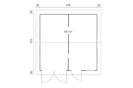 Tene Holzgarage Modell Mikkeli 40 mm Grundriss
