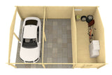 Tene Carport Modell Garage Vaasa 40 mm Innenansicht