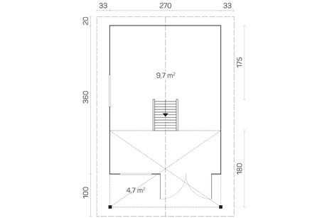 Tene Gartenhaus Modell Bunkie Grundriss