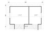 Tene Gartenhaus Modell Eeva 70 mm Grundriss