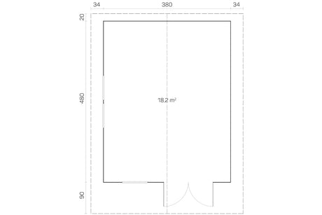 Tene Gartenhaus Modell Enzo C/1 380 x 480 cm 40 mm Grundriss