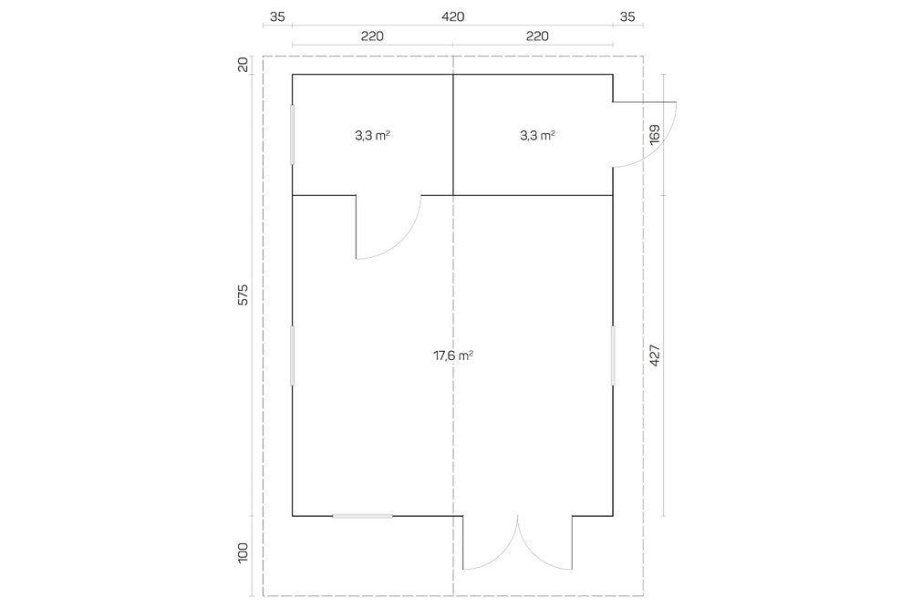 Tene Gartenhaus Modell Gotland B ohne Schlafboden Grundriss
