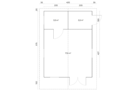 Tene Gartenhaus Modell Gotland B ohne Schlafboden Grundriss