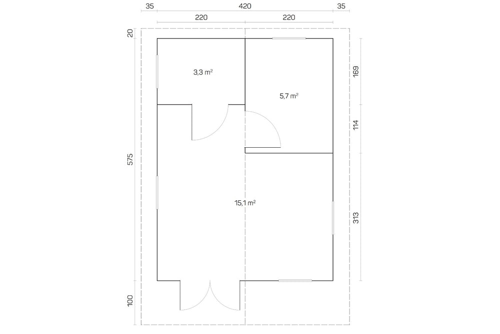 Tene Gartenhaus Modell Gotland D ohne Schlafboden Grundriss