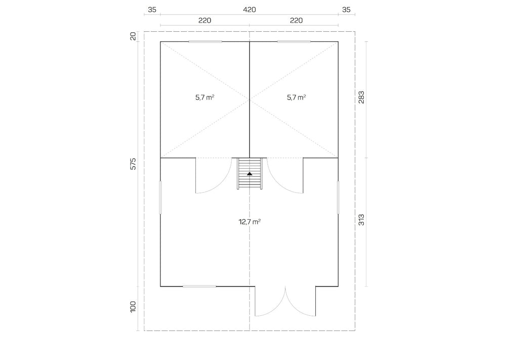 Tene Wochenendhaus Modell Gotland G mit Schlafboden Grundriss