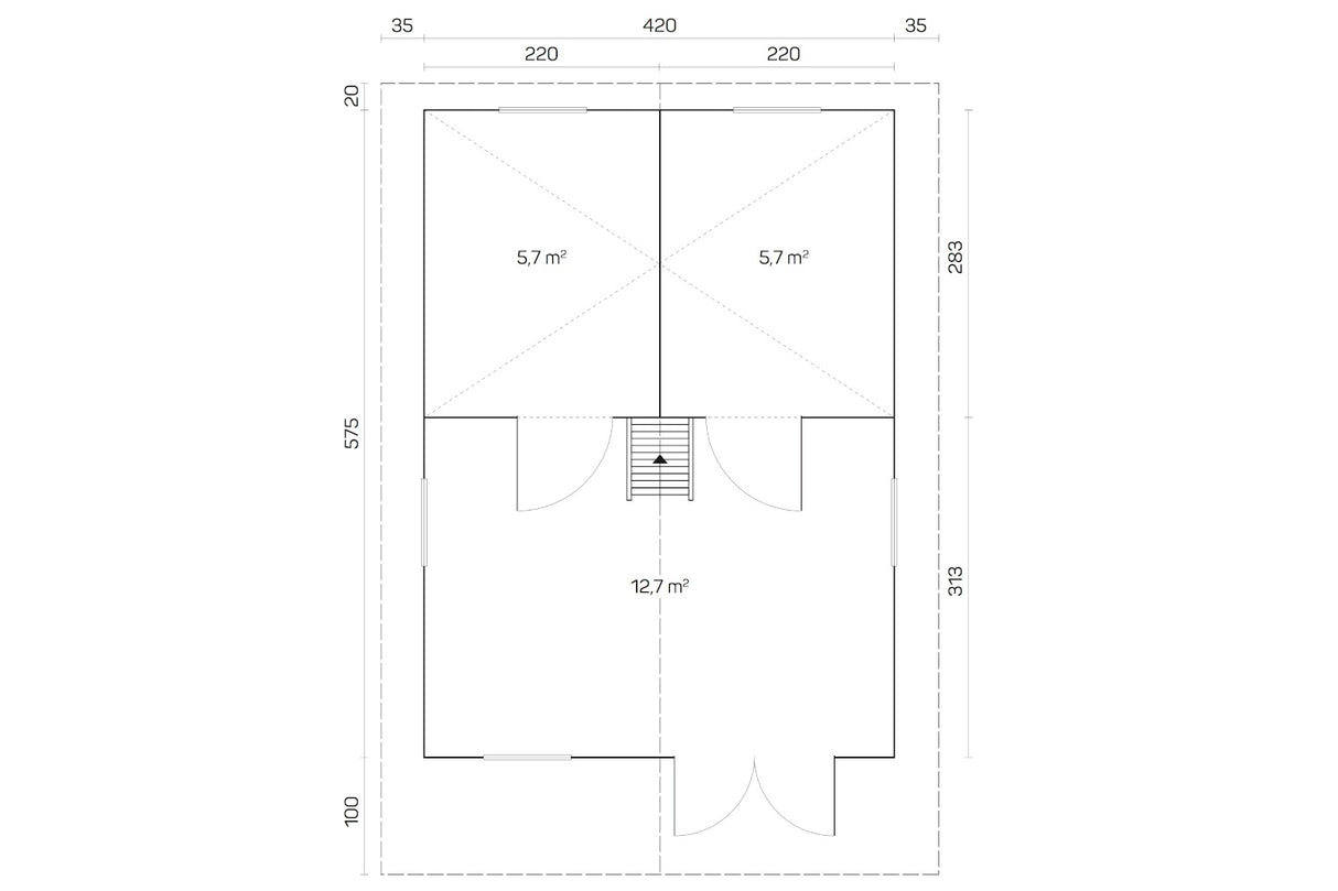 Tene Wochenendhaus Modell Gotland G mit Schlafboden Grundriss