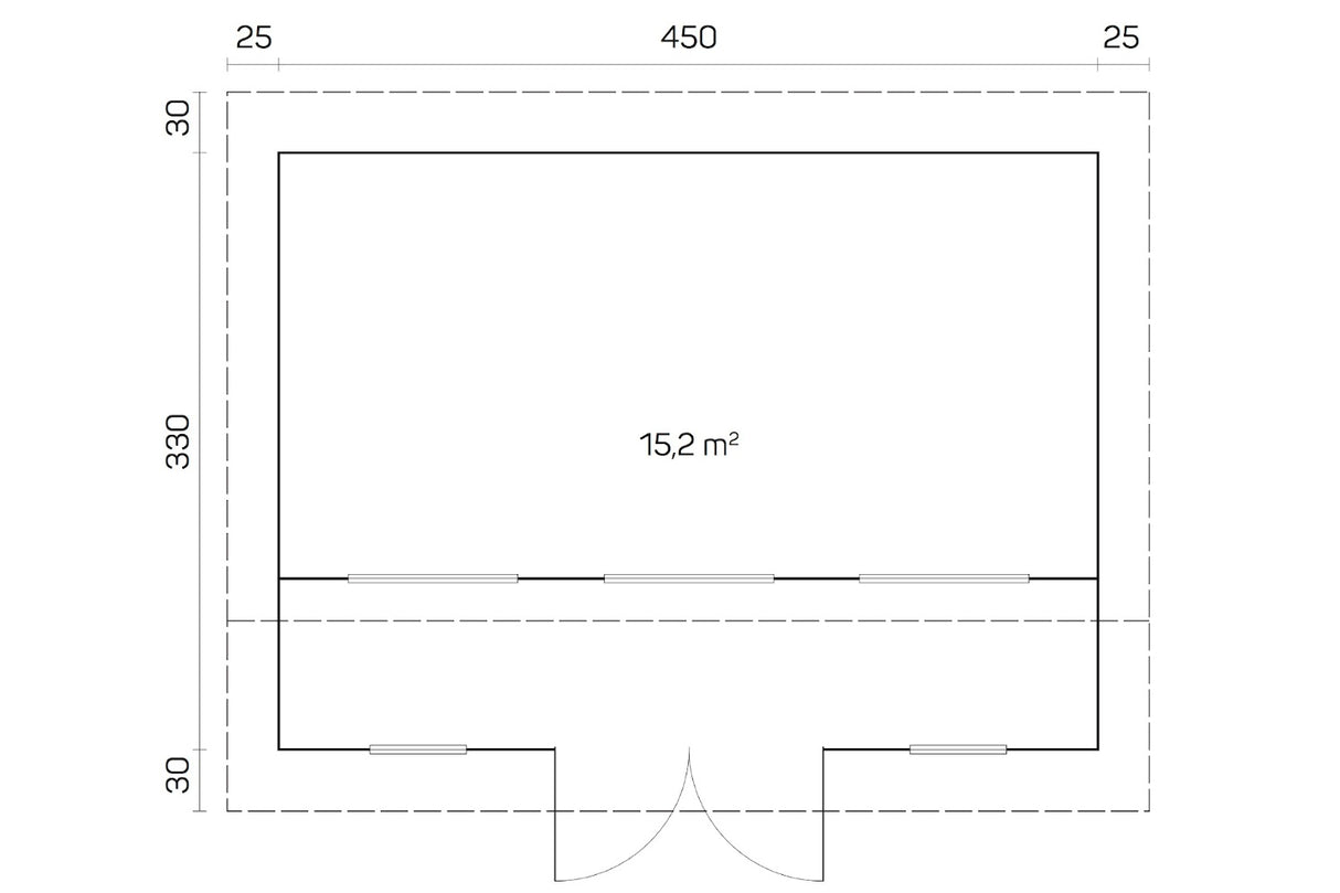 Tene Gartenhaus Modell Langeoog B 450 x 330 cm Grundriss