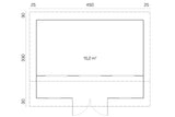 Tene Gartenhaus Modell Langeoog B 450 x 330 cm Grundriss