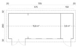 Tene Gartenhaus Modell Leon A 705 x 280 cm Grundriss