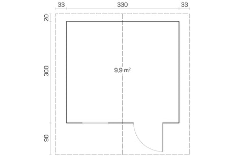 Tene Gartenhaus Modell Lugo 40 mm Grundriss