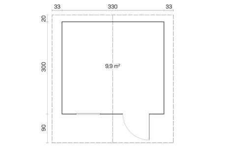 Tene Gartenhaus Modell Lugo 70 mm Grundriss