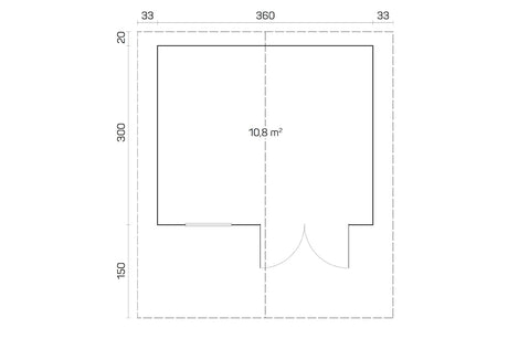 Tene Gartenhaus Modell Malaga A 360 x 300 cm Grundriss