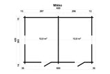 Tene Gartenhaus Modell Mikko 70 mm Grundriss