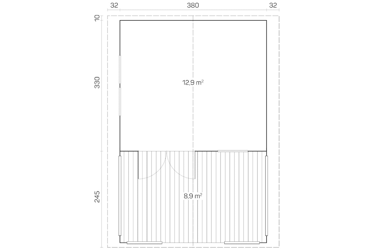 Tene Gartenhaus Modell Montana Grundriss