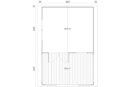 Tene Gartenhaus Modell Montana Grundriss